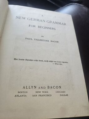 VINTAGE A New German Grammar for Beginners - Vintage Textbook